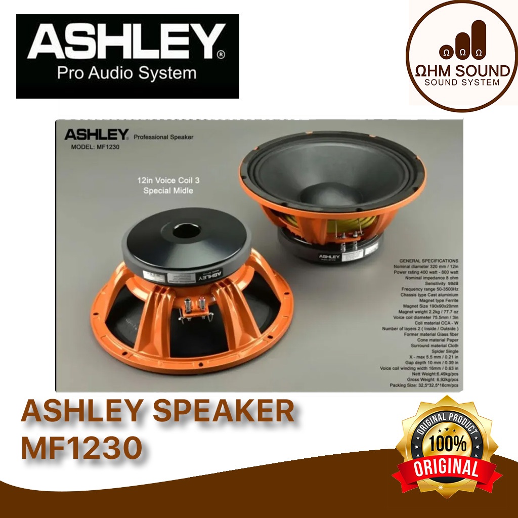 PROMO Speaker Ashley MF1230 ASHLEY SPEAKER MF 1230 MF-1230 WOOFER ORIGINAL