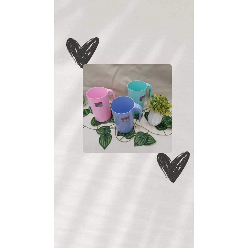 Gelas Plastik Alexish Gagang Jumbo/Gelas 500ml Alexish