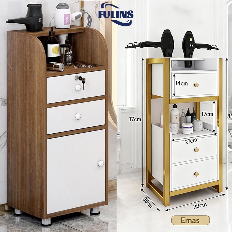 Meja Barbershop dengan Lemari dan Laci Rak Pangkas Rambut Kabinet salon rambut Widen | Meja Barbersh