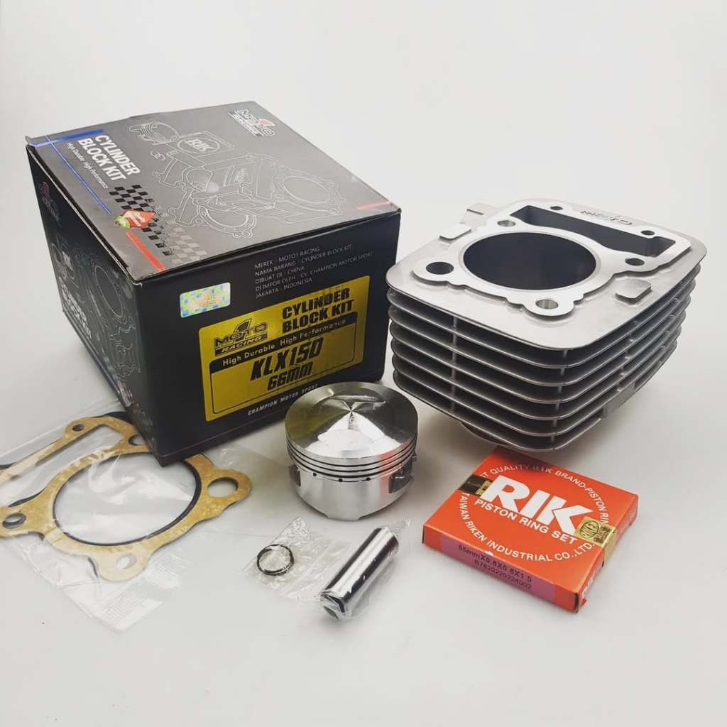CYLINDER BLOCK BLOK MOTO 1 MOTO1 BORE UP KLX 66MM 66 MM SET PISTON RING PISTON PIN KLIP PAKING ORIGI