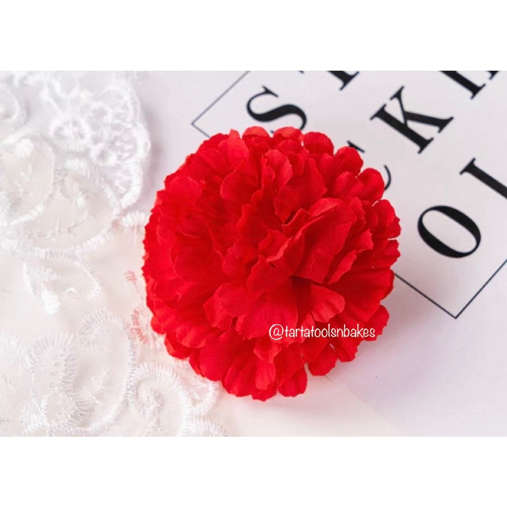 Bunga Carnation | Bunga Palsu Hiasan Kue | Hiasan Cake Ulang Tahun | Kue Pernikahan | Buket | Flower