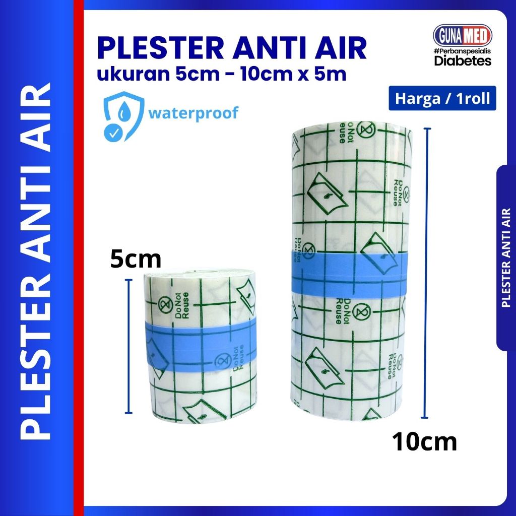 Plester Anti Air / Transparent Film Dressing Roll / Plester Medis Anti Air / 5m - 10m
