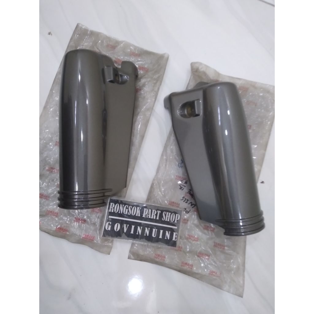 tutup sok sock shok spakbor spebor kanan kiri abu abu yamaha alfa alva v100 ori asli gading