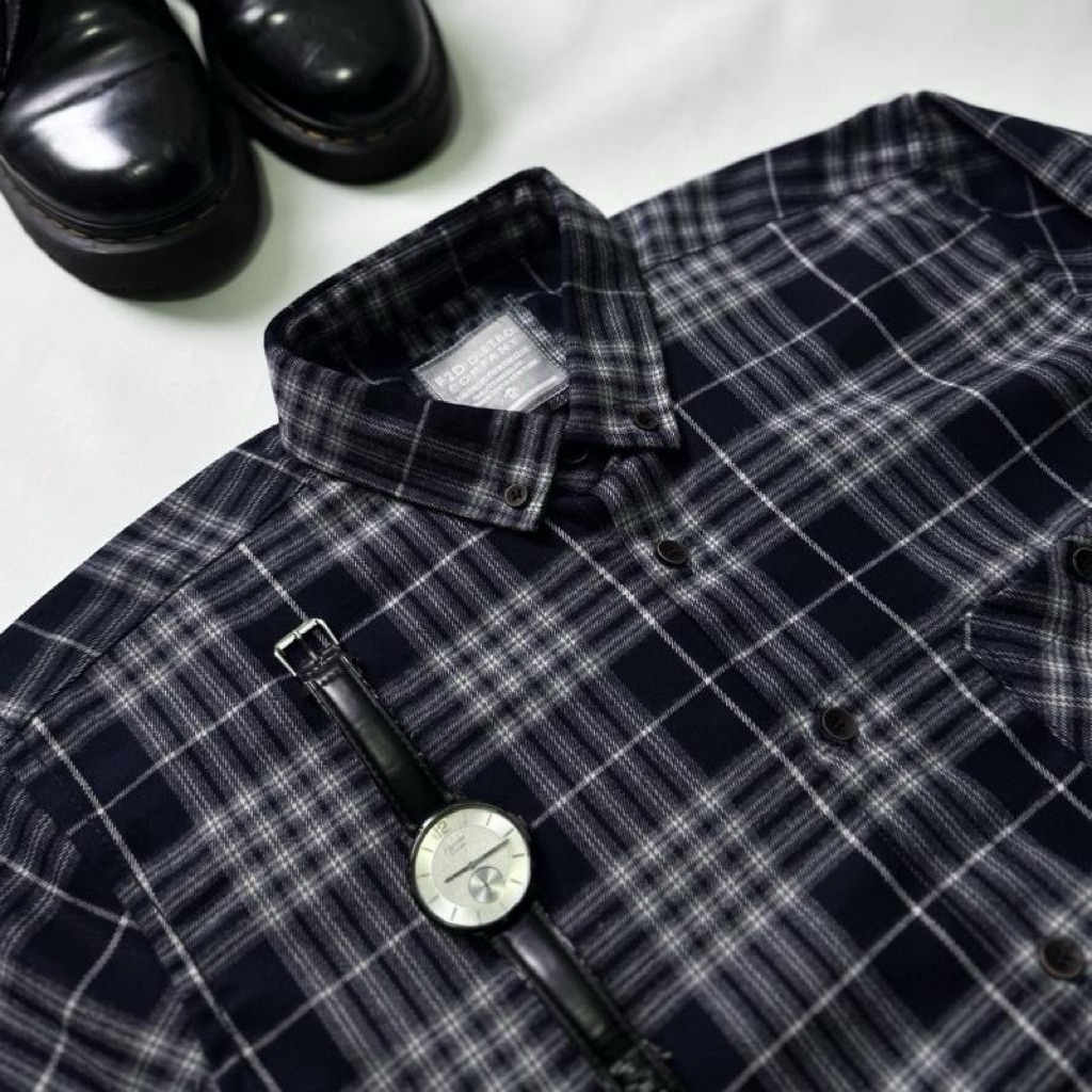 KEMEJA FLANEL LENGAN PANJANG F2D SEMI WOL PREMIUM ET 81