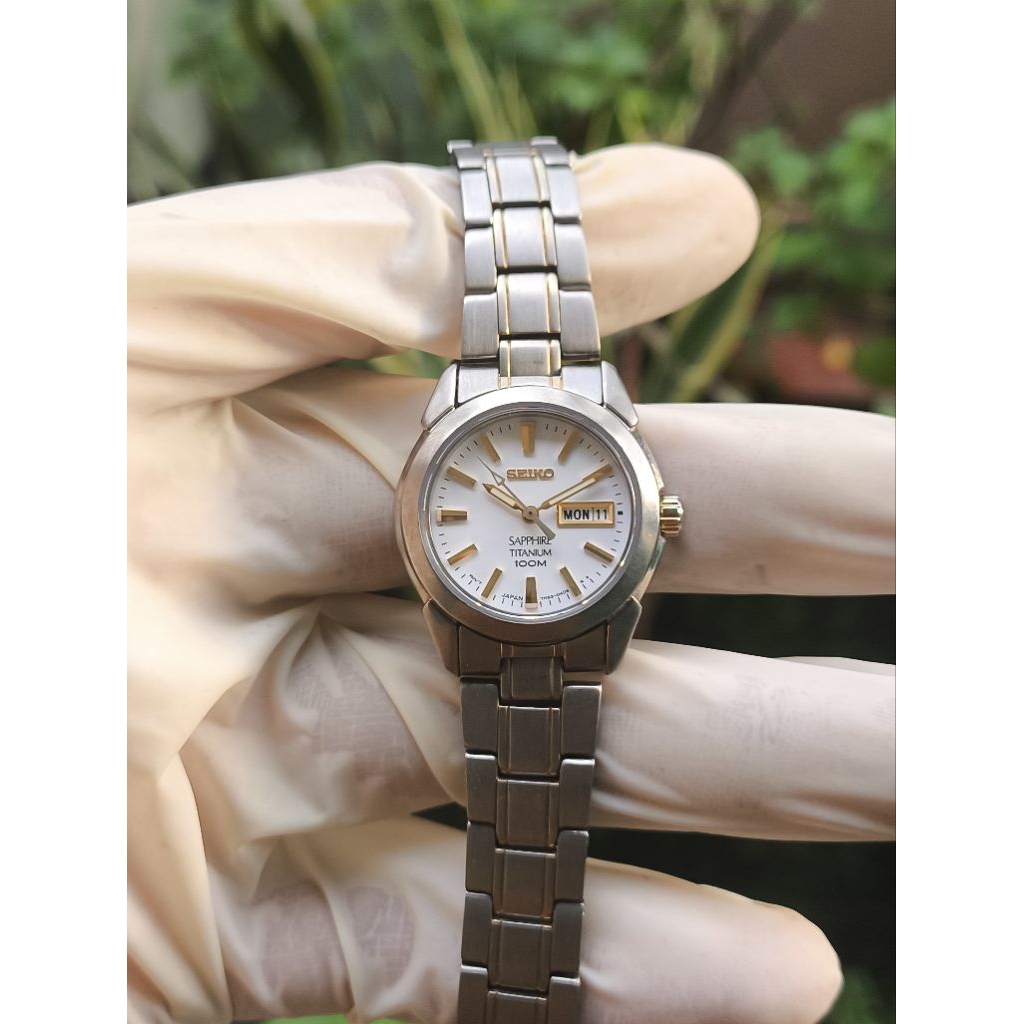 (Harga Net) Jam Tangan Seiko 7N83-0AB0 Titanium Sapphire Quartz (Baterai) All Original Vintage Rare 