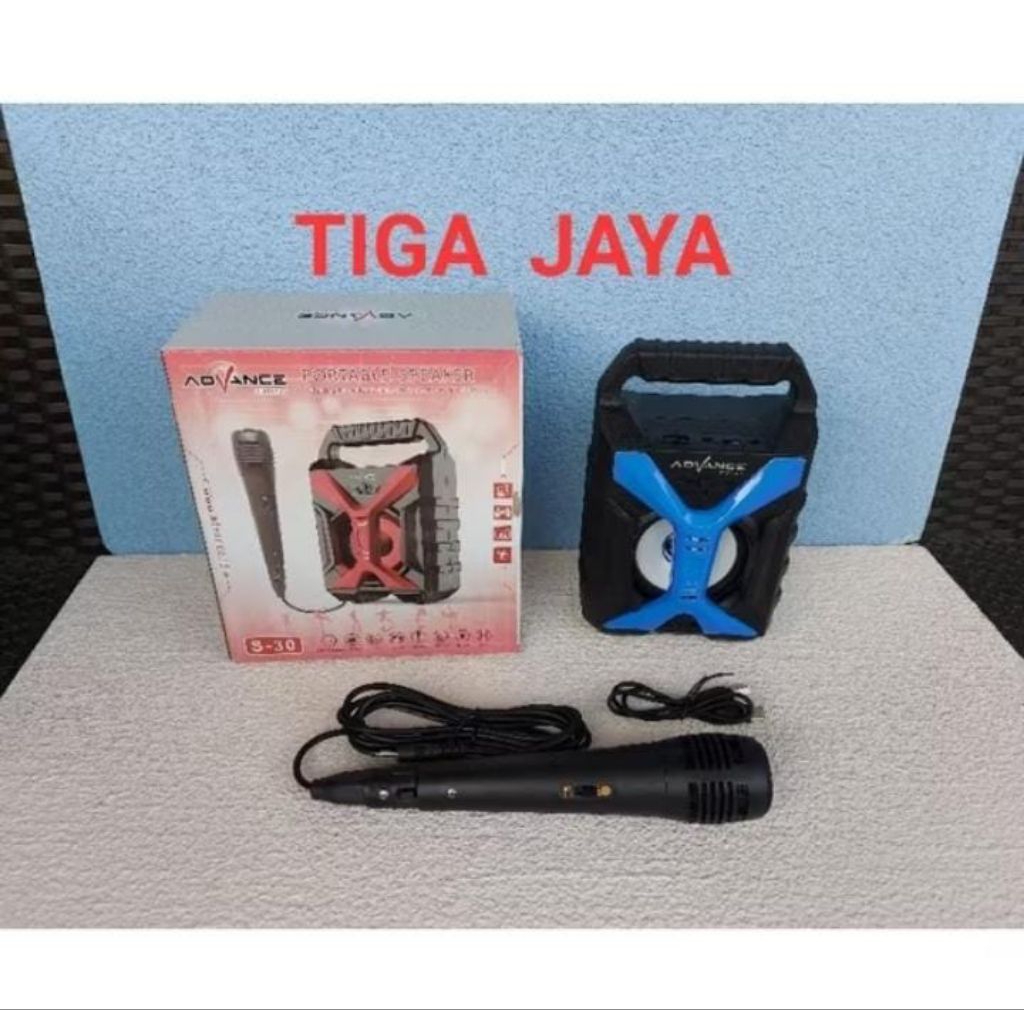 Speaker Portable Mini Advance S30 S 30 cocok Karaoke Bluetooth + Mic Kabel