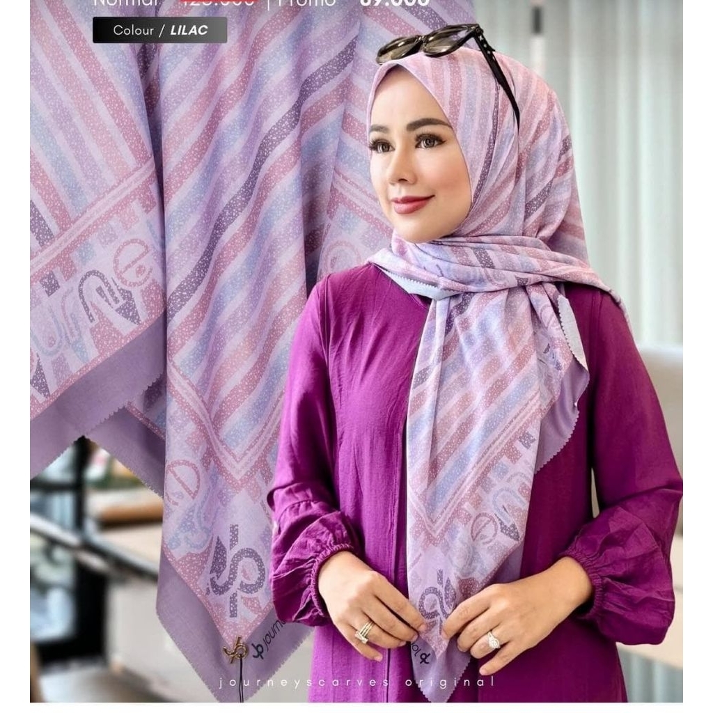 PAKAI POUCH Segiempat Motif Journey Rosa Series KW Jilbab Journey kw Hijab Journey kw terbaru