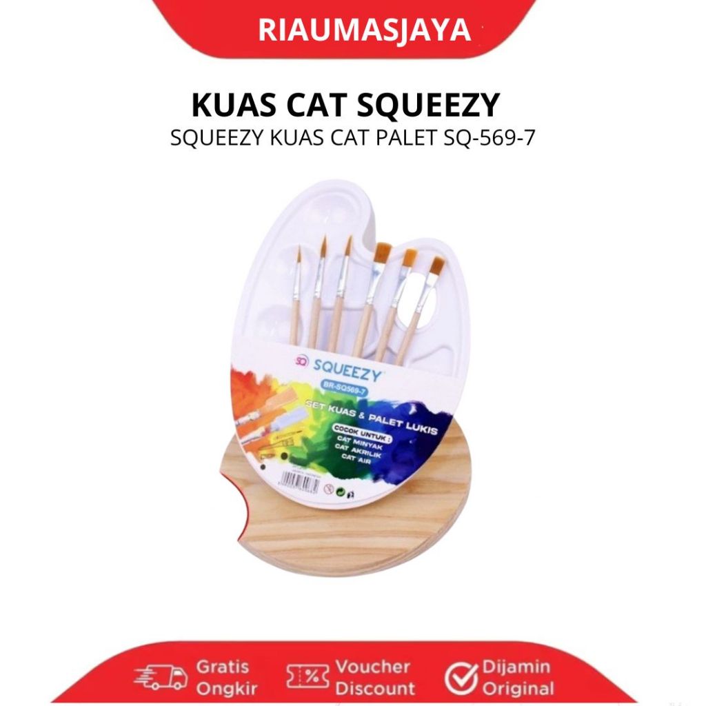 kuas cat/ kuas lukis lengkap / kuas set sueqzzy + palet