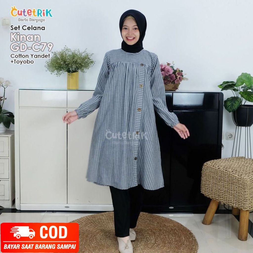 CUTETRIK SETELAN ANAK PEREMPUAN ATASAN TUNIK SALUR BAHAN KATUN YANDET BLOUSE CANTIK REMAJA PEREMPUAN
