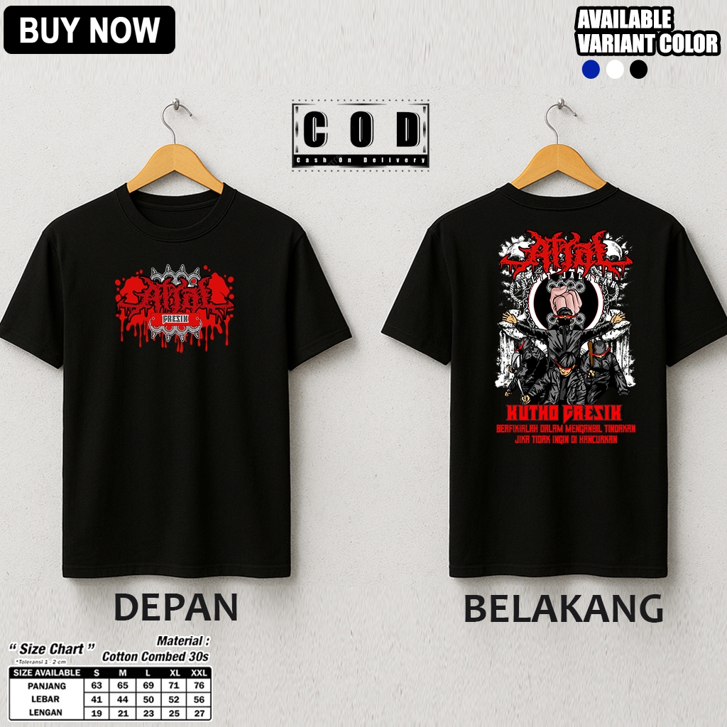 kaos distro Gresik kutho pudak COMBED 30s