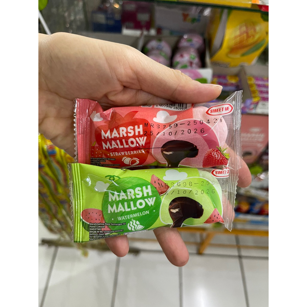 marshmallow strawberry - marshmallow cokelat - marshmallow