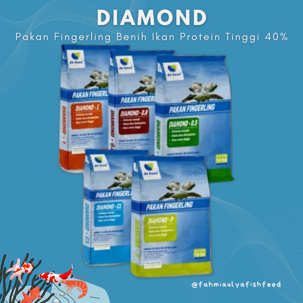 (PAKET 2 KG) DIAMOND PAKAN BENIH IKAN 0.5 | PAKAN BENIH IKAN LELE GURAME PATIN