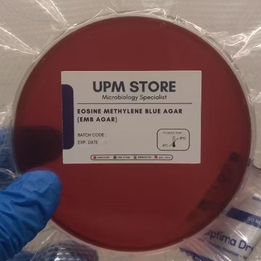 Eosin Methylene Blue Agar/EMB Agar - steril, siap pakai, harga per plate/plat