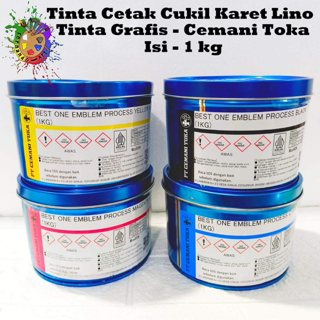BN - Tinta Cetak Karet Lino 1kg / Tinta Cetak Grafis Cukil / Best One Emblem Process M - Cemani Toka