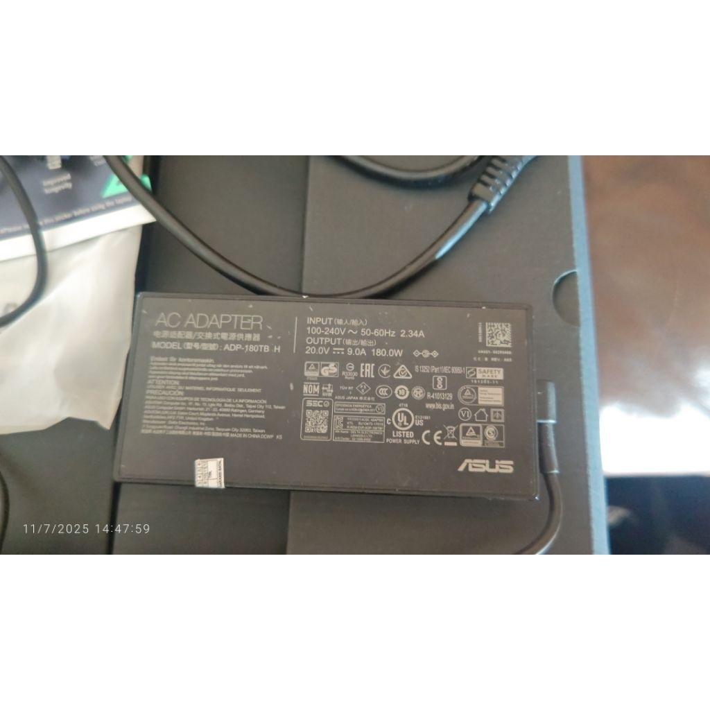 adaptor charger laptop Asus zephyrus G14 180w original copotan bawaan (Asus ROG,TUF masuk)