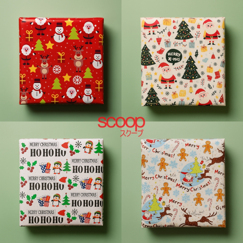 Scoop Kertas Kado Natal Santa Rusa Christmas 50x70cm 74031100