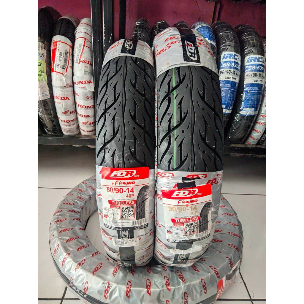 ban FDR ring  14 tubless depan dan belakang