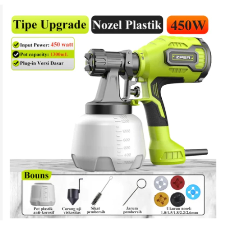 Alat cat Semprot listrik spraygun cordless 800W Min Electric SprayGun Baterai Kompresor mini cat air