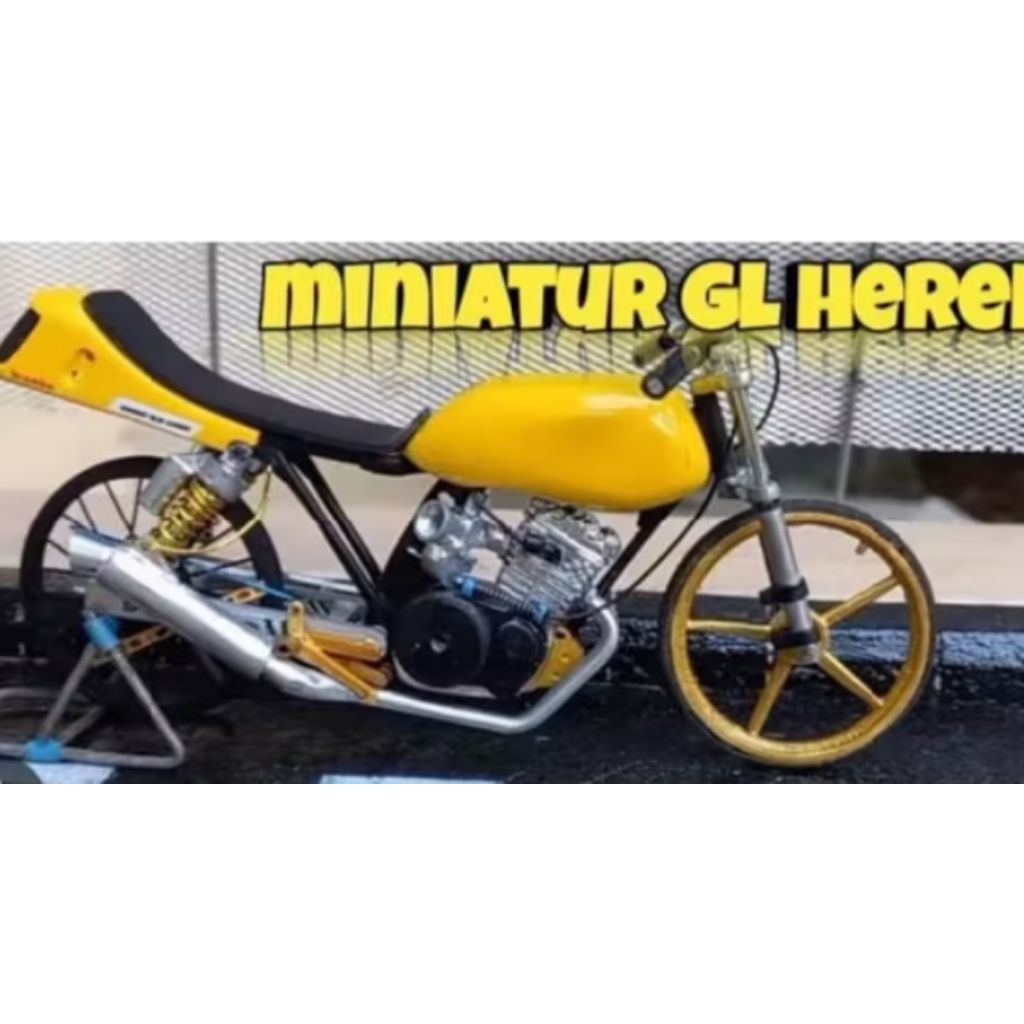 miniatur motor gl pro herex kuning full set scala1:16