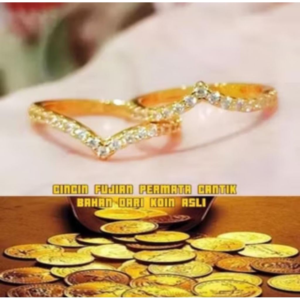 CINCIN BATU MERAH DAN CINCIN FUJI TERBUAT DARI KOIN ASLI