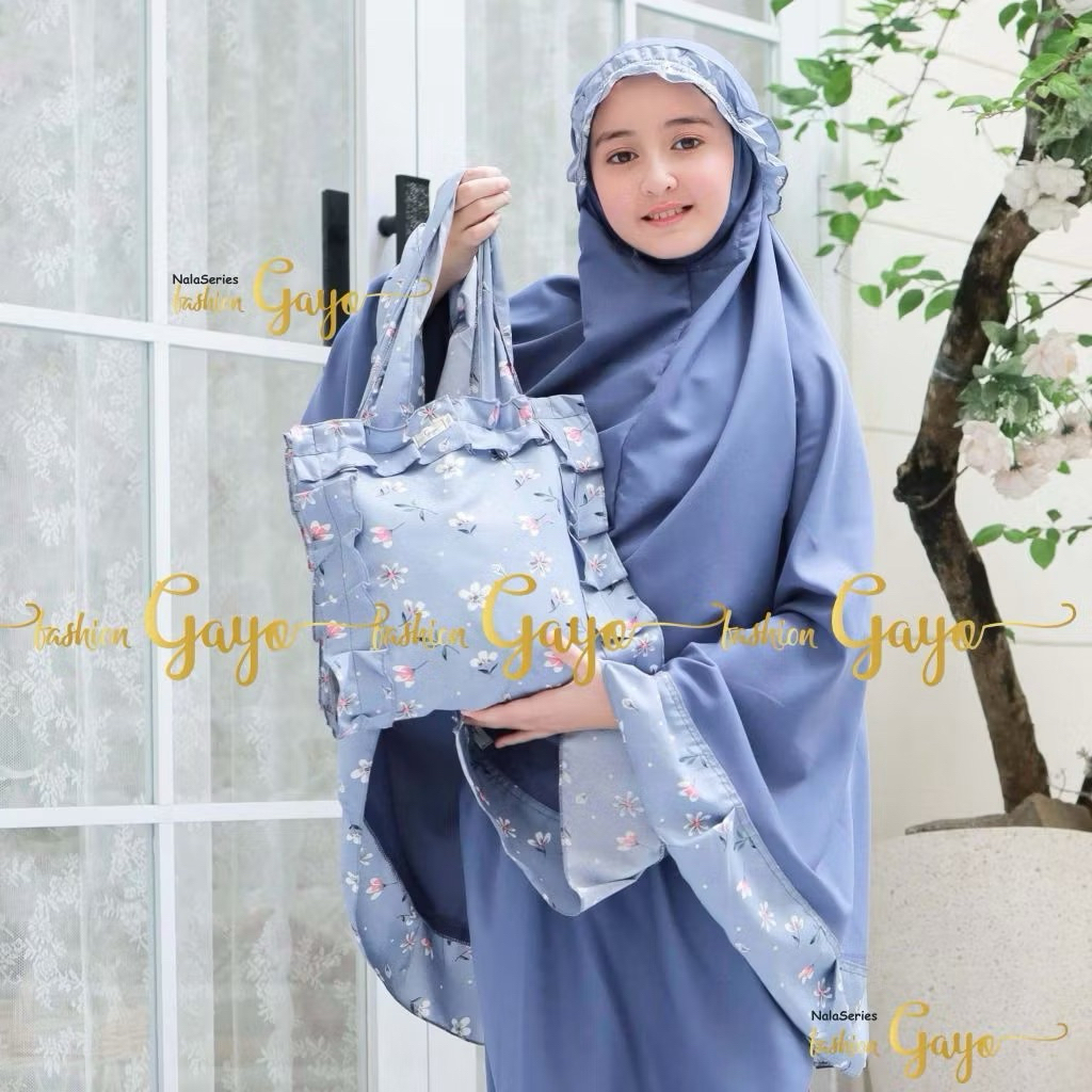 mukena anak mukena sajadah motif mix polos 3-10 tahun