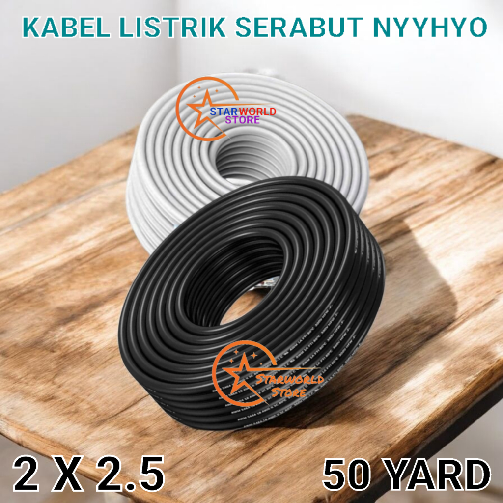 LEXXUS Kabel Listrik Audio HYO Serabut 2 x 2.5 Panjang 50 Yard / Kabel Listrik Serabut NYYHO 2X2.5mm