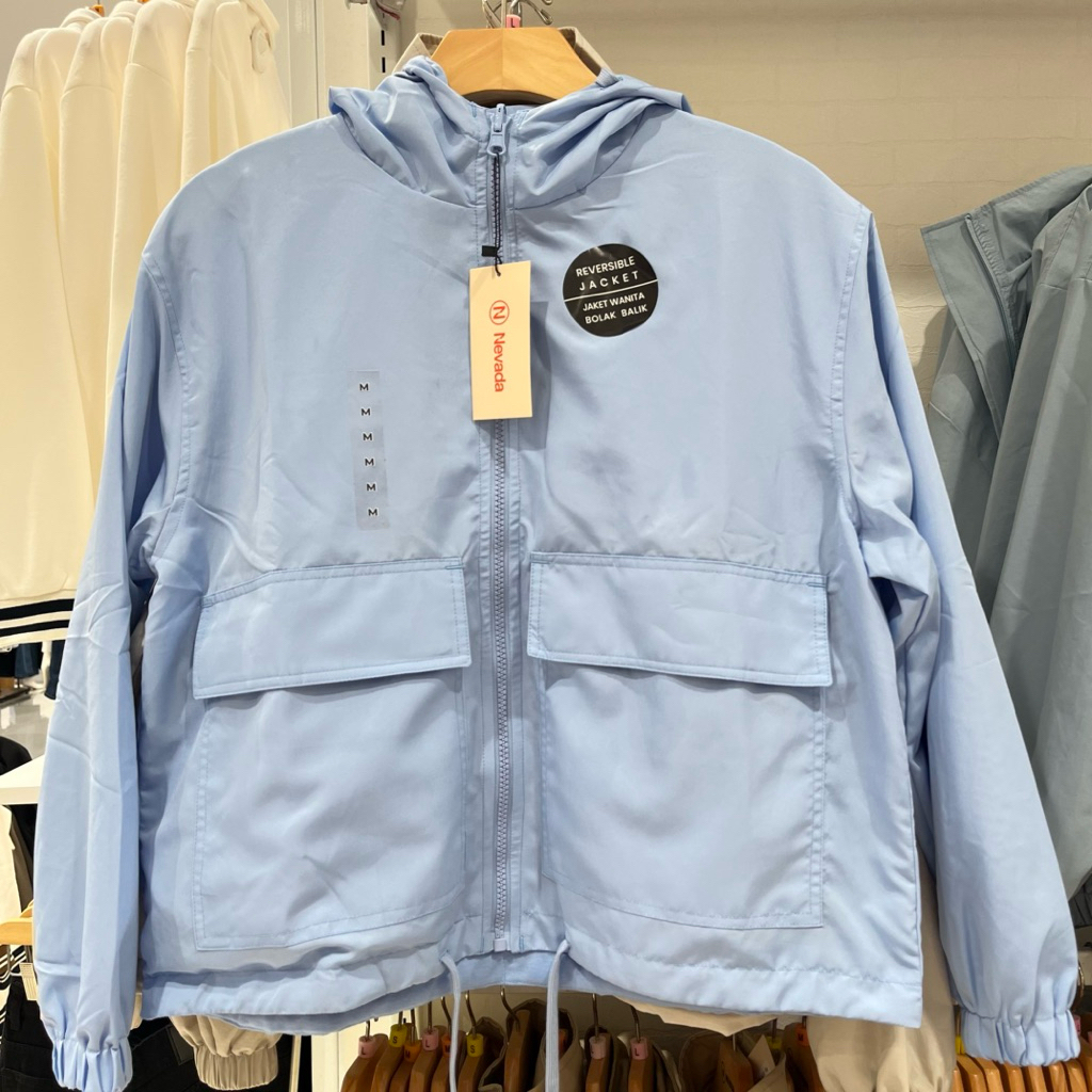nevada jaket parasut zipper bolak-balik
