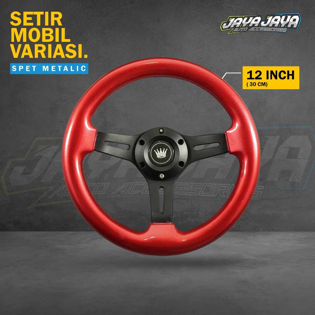 Setir Mobil FULL SPET CAT Metallic 12 INCH Stir Untuk Segala Tipe Mobil UNVERSAL