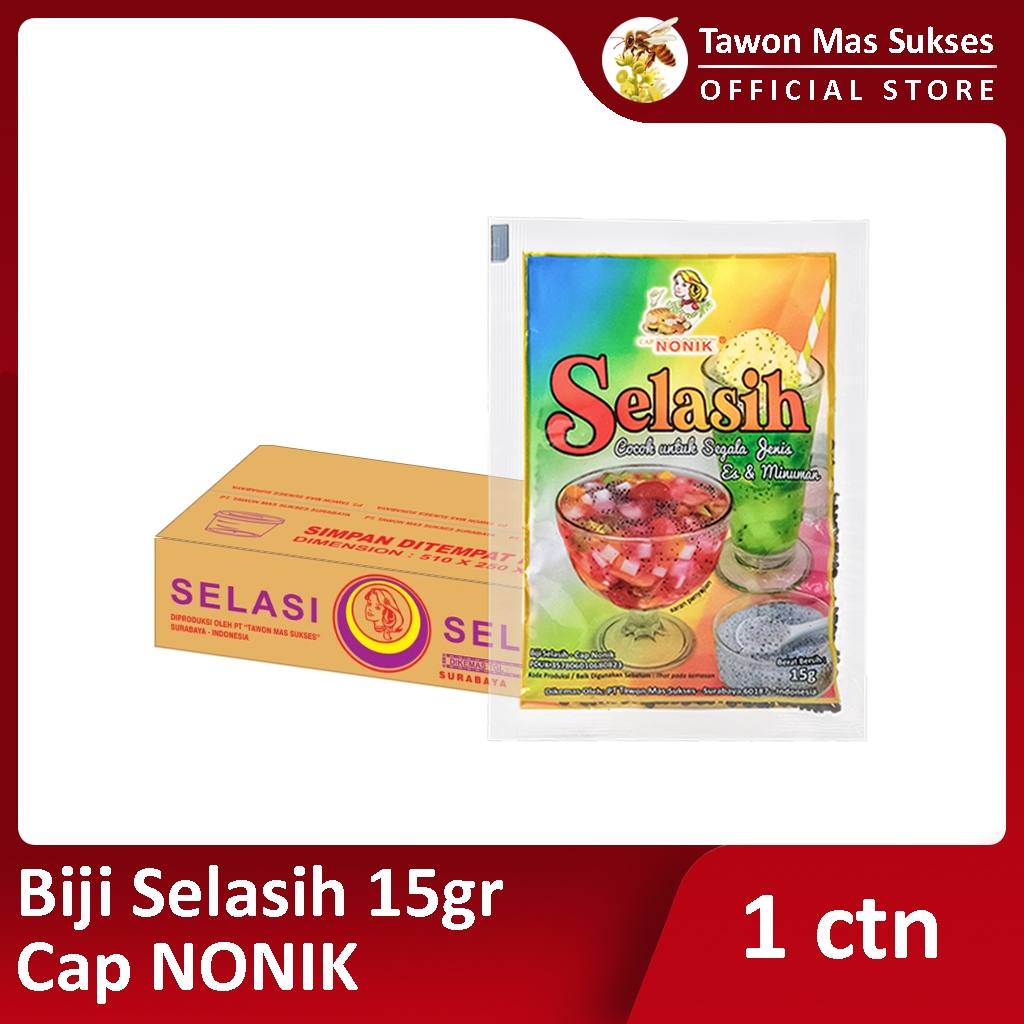 Biji Selasih Cap NONIK Sachet 15gr - 1 Karton Isi 20 Pack