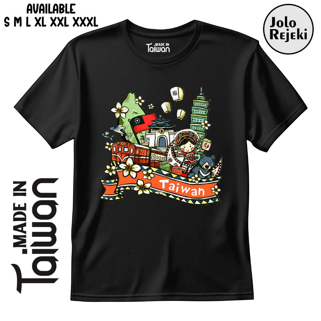 Baju Kaos Oleh Oleh Taiwan Tshirt Distro Souvenir Taiwan Casual Bahan Katun Pria Wanita