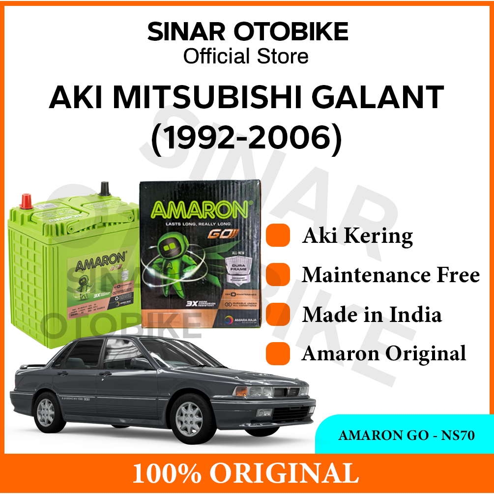 AKI MITSUBISHI GALANT OLD AMARON GO MF KERING NS70 65AH