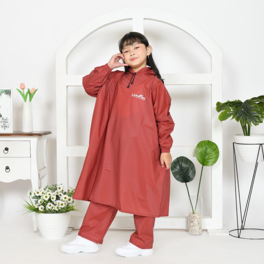 JAS HUJAN PONCO+CELANA ANAK JAS HUJAN ANAK USIA 7-12 TAHUN JAS HUJAN ANAK BAHAN PVC TEBAL