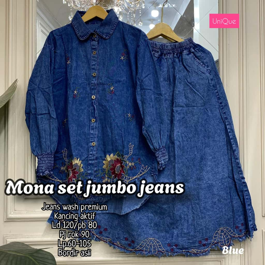 Pakaian Wanita HQ MONA SET JUMBO JEANS From AtHAYA FASHION STORE