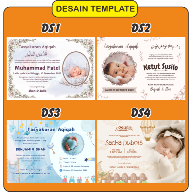 Stiker Label Tasyakuran Aqiqah Sticker Nama Bayi Ucapan Kelahiran Akikah