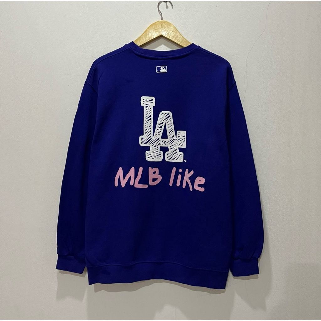 Crewneck MLB Like LA Dodgers Big Logo Electric Blue