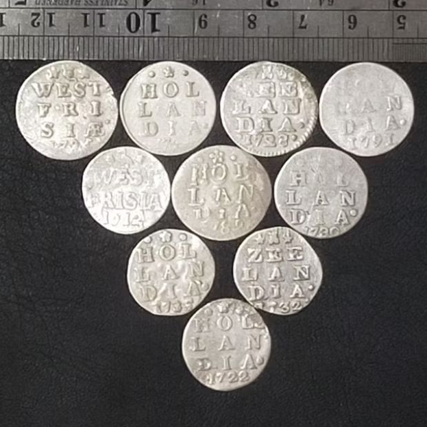 ST. BR6. DIJUAL BORONGAN 10 KEPING KOIN KUNO || KOIN PERAK || SILVER COIN 2 STUIVER CAMPUR