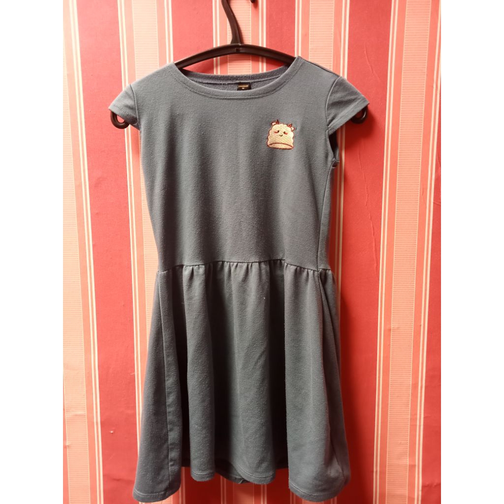 Dress Kaos Kutung Ank Kids 7-8th Bahan Katun Warna Biru Bekas Second Preloved