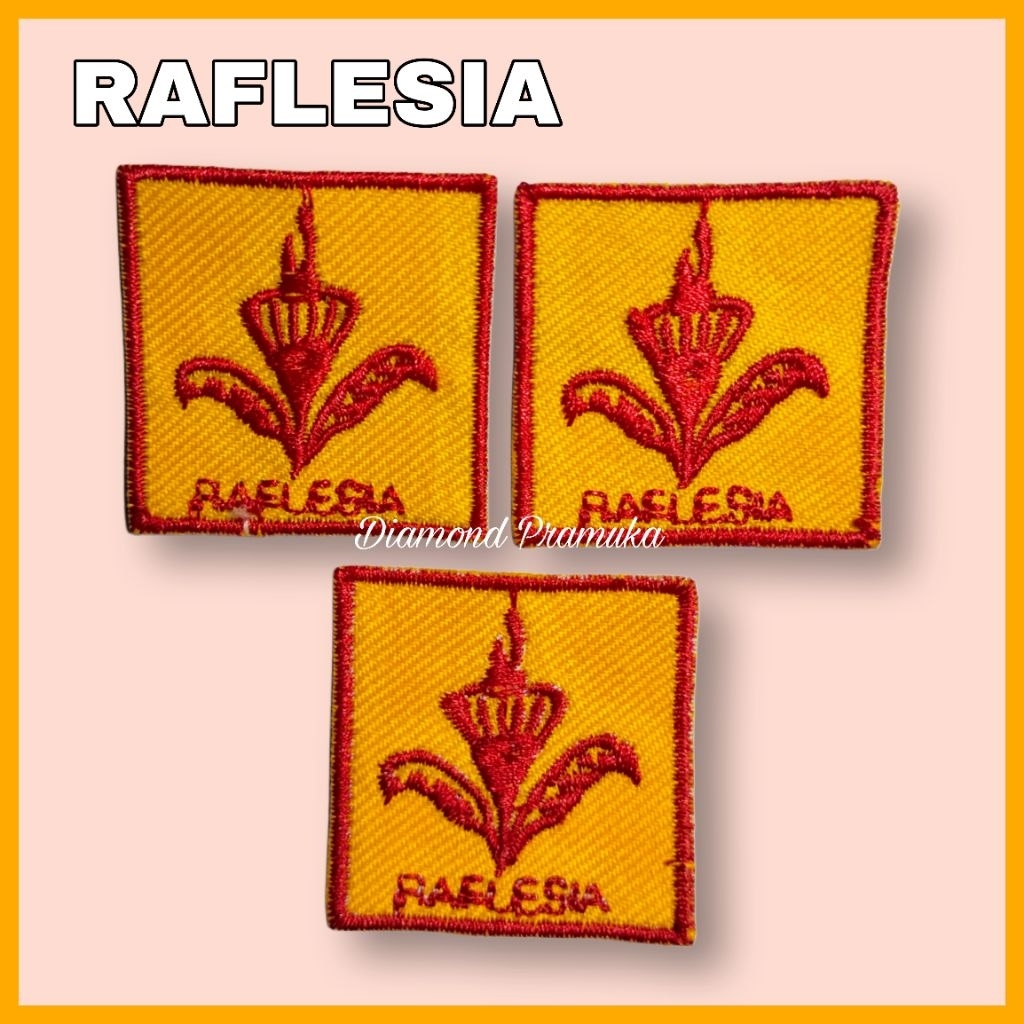 Tanda regu pramuka putri bordir bunga raflesia Bet bordir tanda regu raflesia