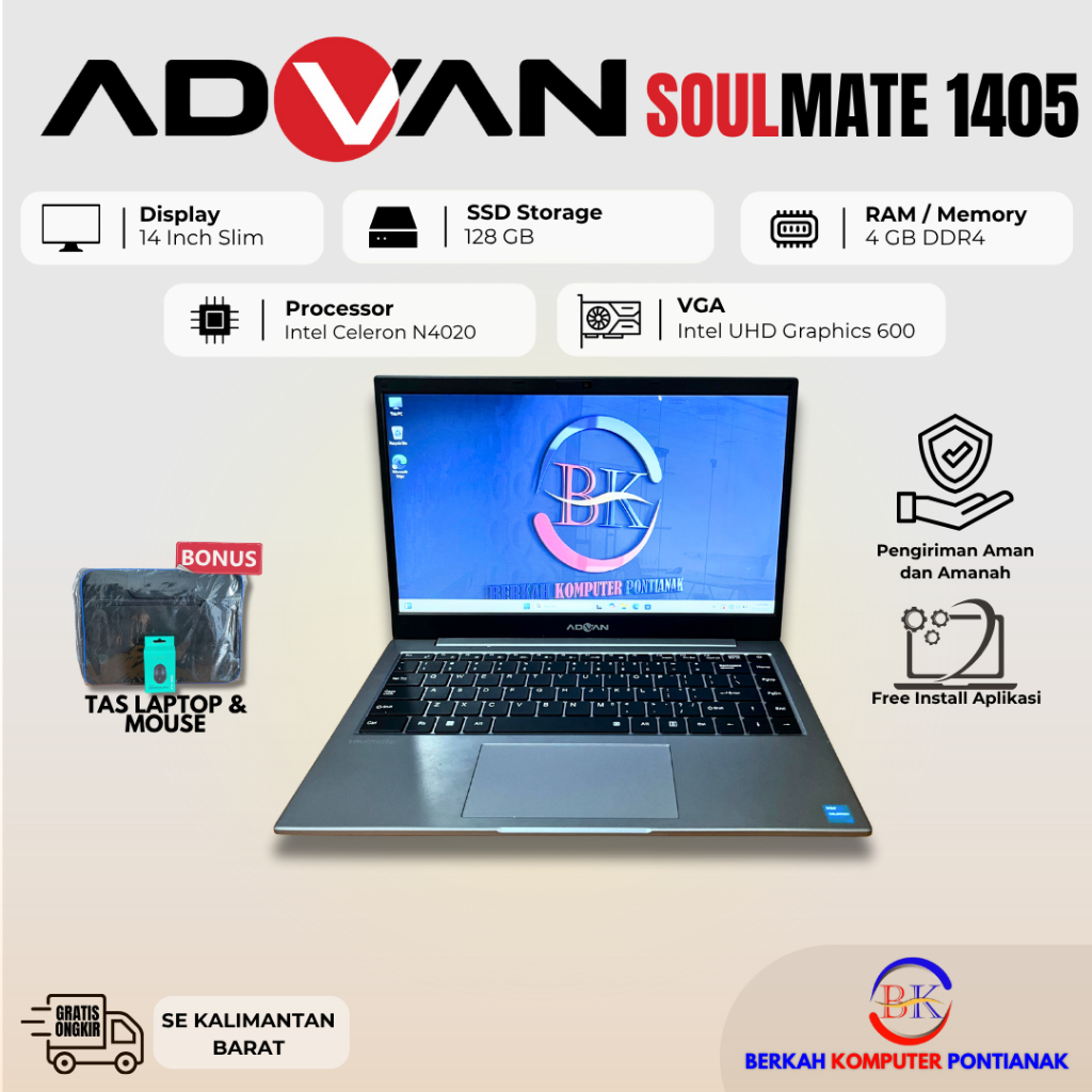 Laptop Advan Soulmate 1405/Ram 4 GB/ SSD 128GB
