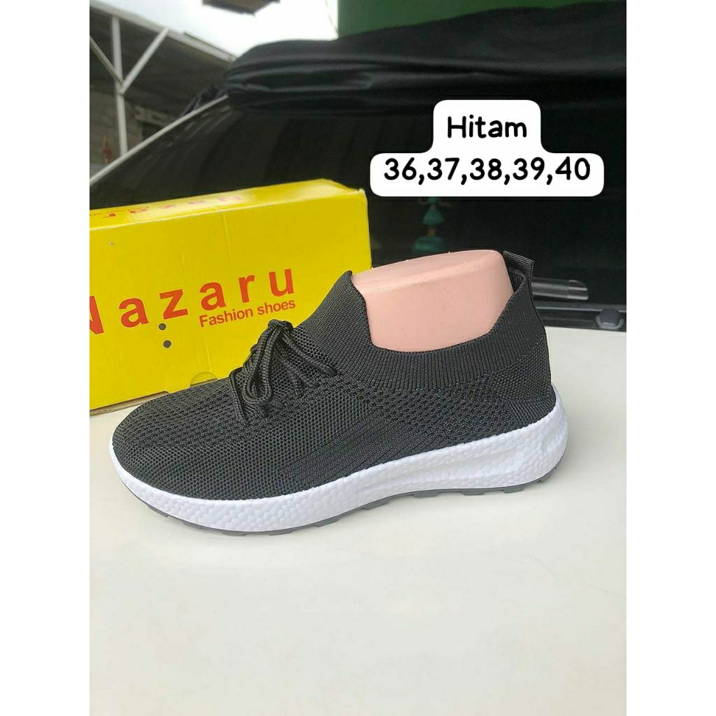 Sepatu Slip On Tali wanita / Sepatu Rajut import Nazaru / Kujon Shoes