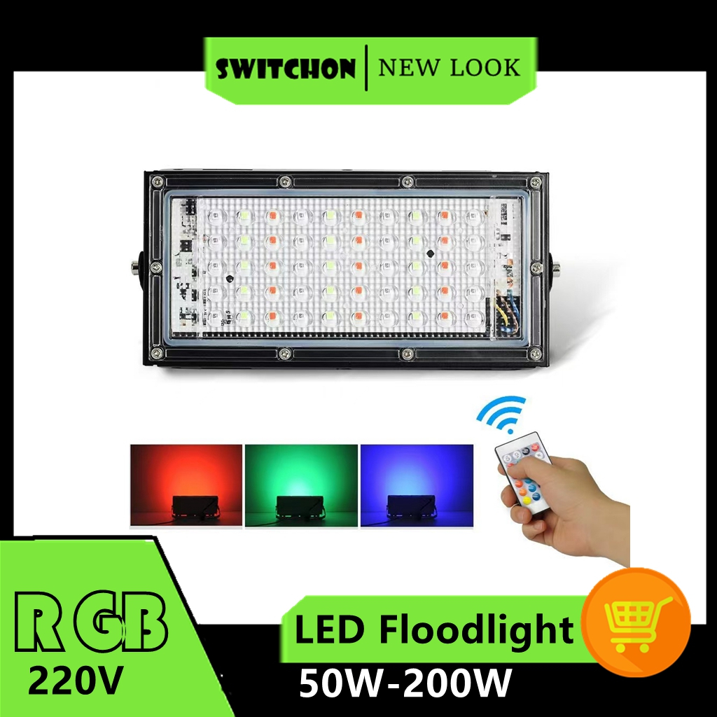 LAMPU SOROT 50W RGB MODEL TIPIS IP65 / LAMPU TEMBAK TIPIS 50 WATT RGB