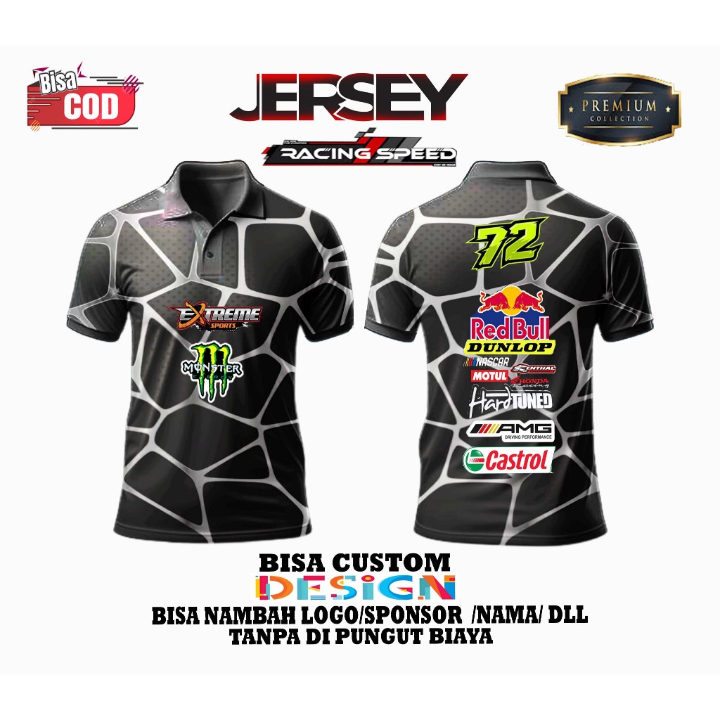 JERSEY RACING SUPERMOTO RIDER/BAJU JERSEY SUPERMOTO CRF KLX WR DTRACKER 12