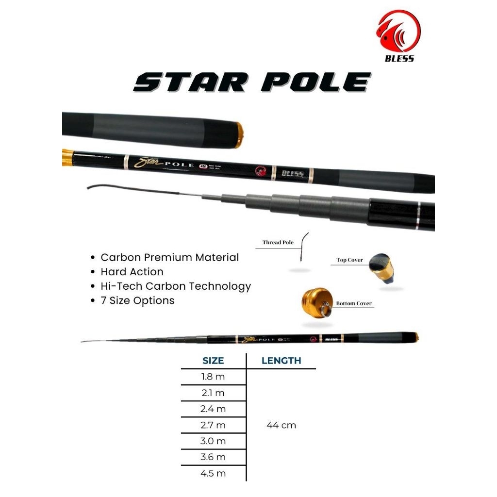 TEGEK BLESS STAR POLE 450 / TEGEK SEPAT CARBON