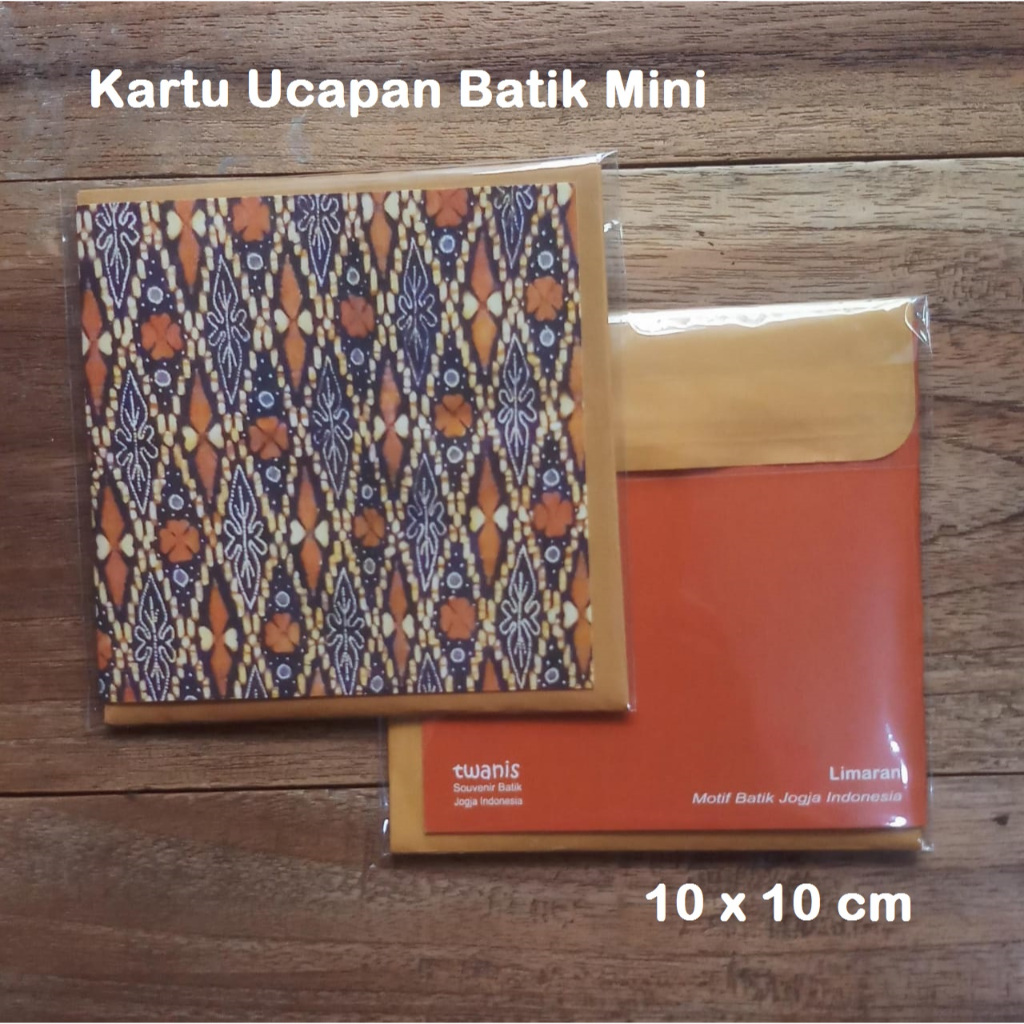 Kartu Ucapan Batik Mini Motif Limaran dengan Amplopnya