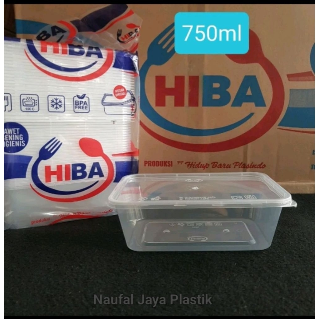 HIBA Thinwall Rectangle 750ml | Kotak Makan Plastik Persegi Panjang