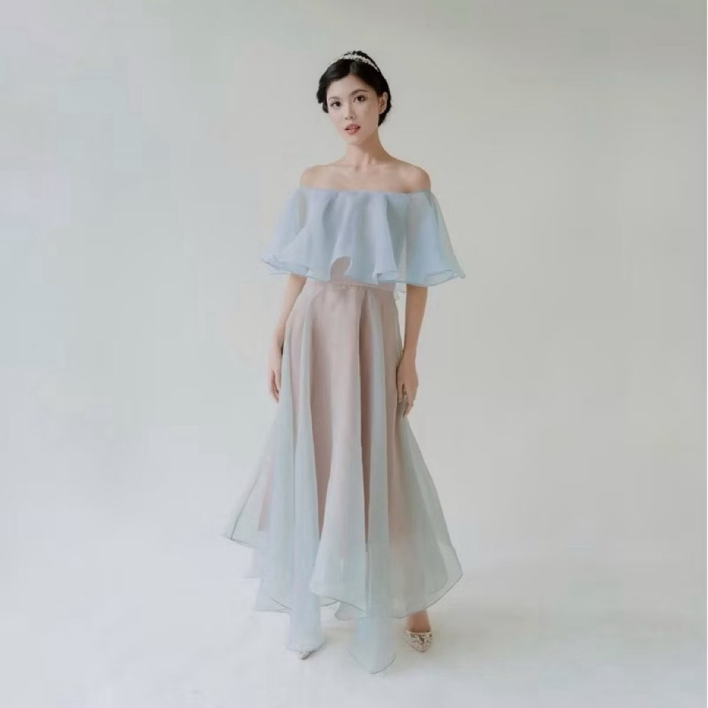 ASY DRESS - Dress pesta sabrina off shoulder organza gown A line maxi dress jumbo ukuran besar big s