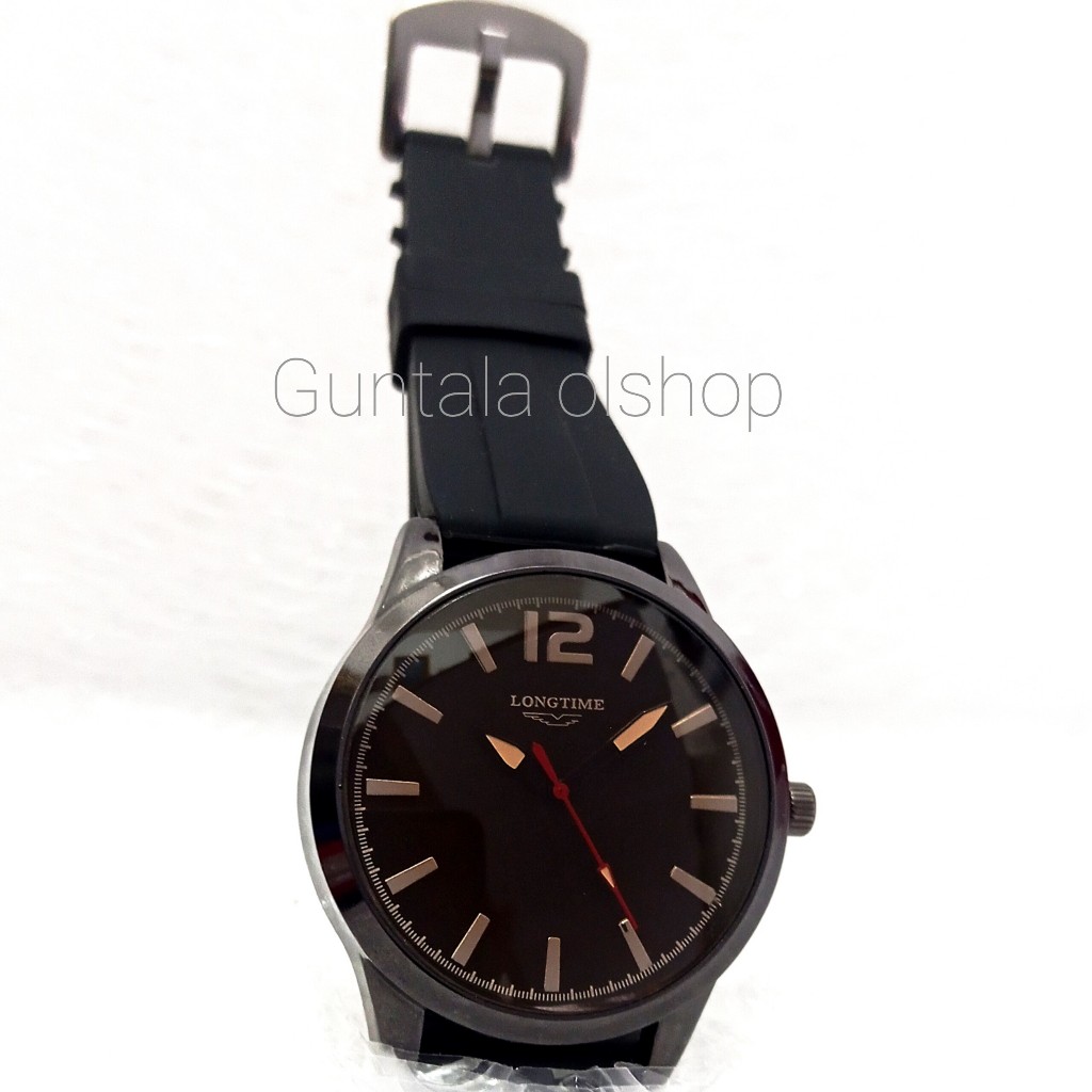 Jam Tangan Pria Hitam Tali Rubber Murah Terbaru,Jam Pria Tali Karet,Jam Cowok Tali Karet