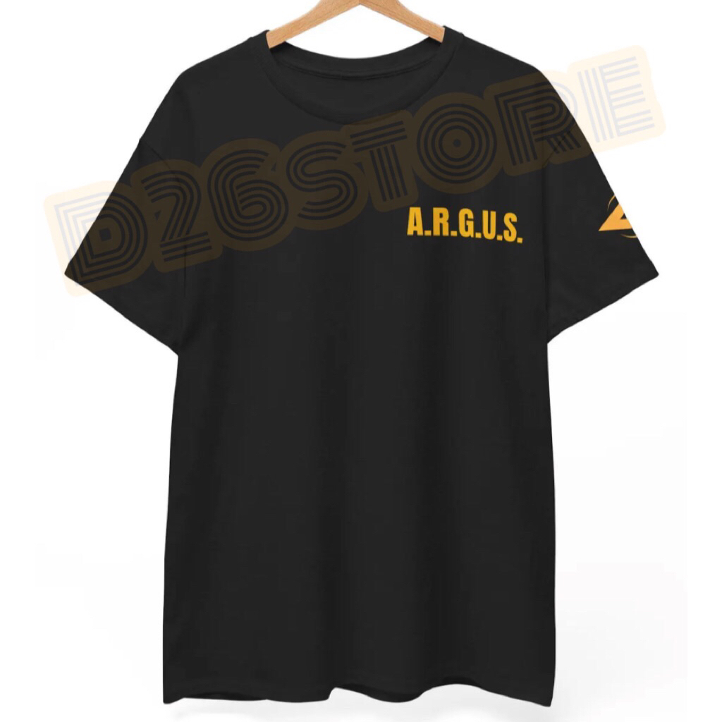 Kaos ARGUS A.R.G.U.S Logo Tshirt Advanced Research Group Uniting Super-Humans DC peacemaker