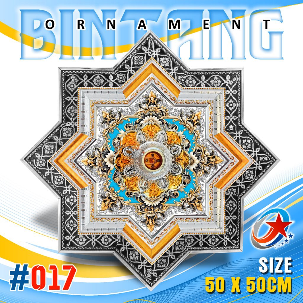 ornamen lampu hias plafon pvc mewah 50x50cm