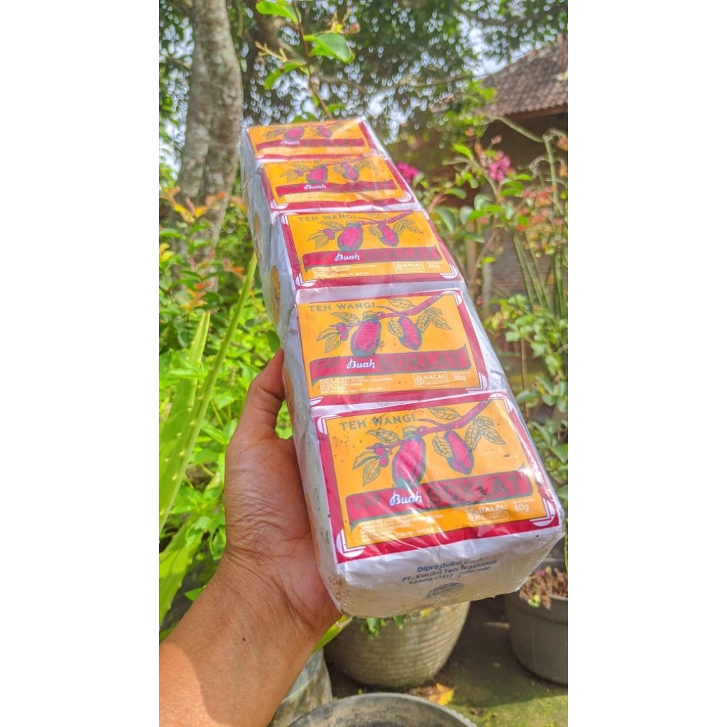 TEH TUBRUK CAP BUAH SOKLAT TEH WANGI @80gr 5 biji